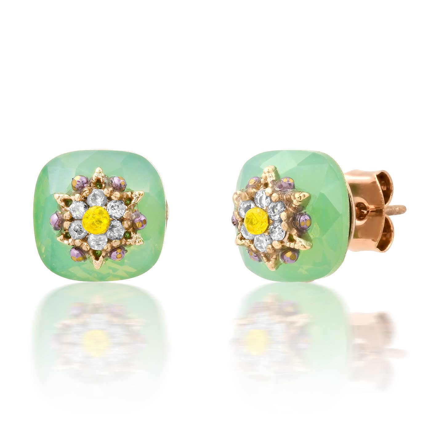Embellished Faceted Gem Studs