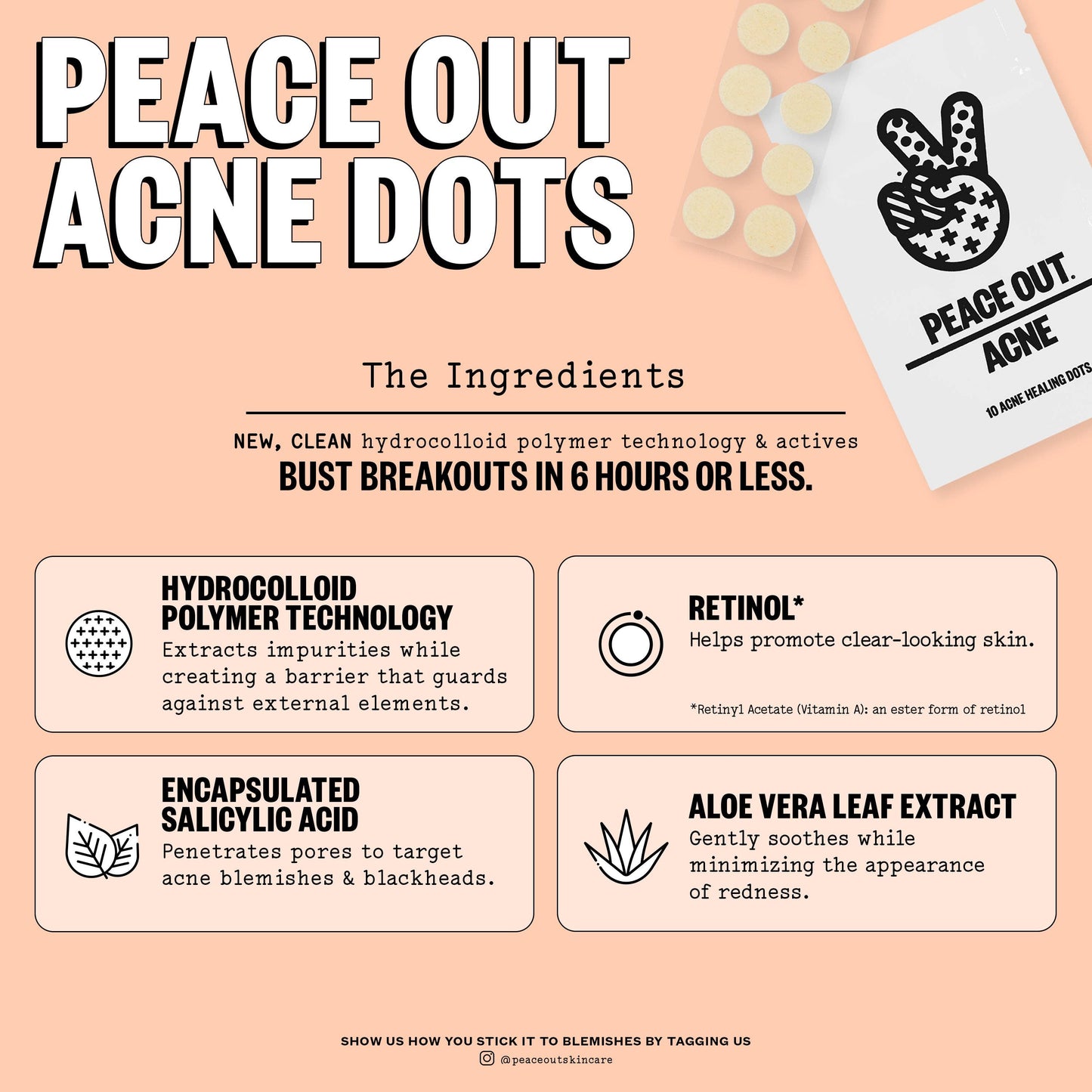 Peace Out Skincare Acne Dots - 10 Pack