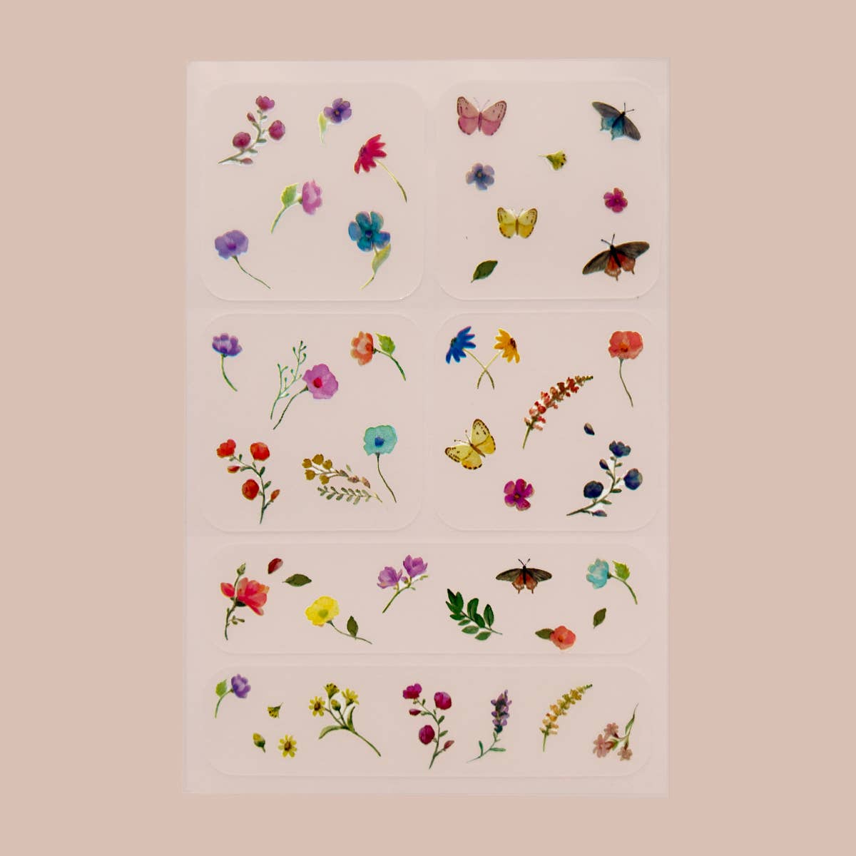 Skin Support Vitamin Patch 6pk- multicolor wildflower print