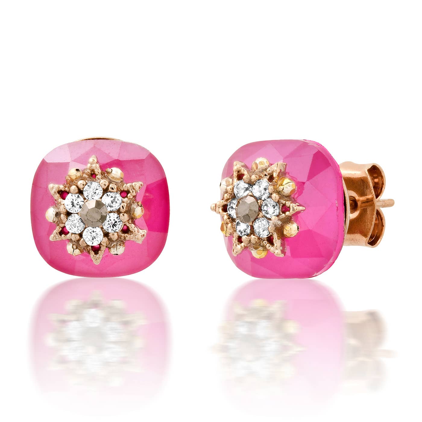 Embellished Faceted Gem Studs