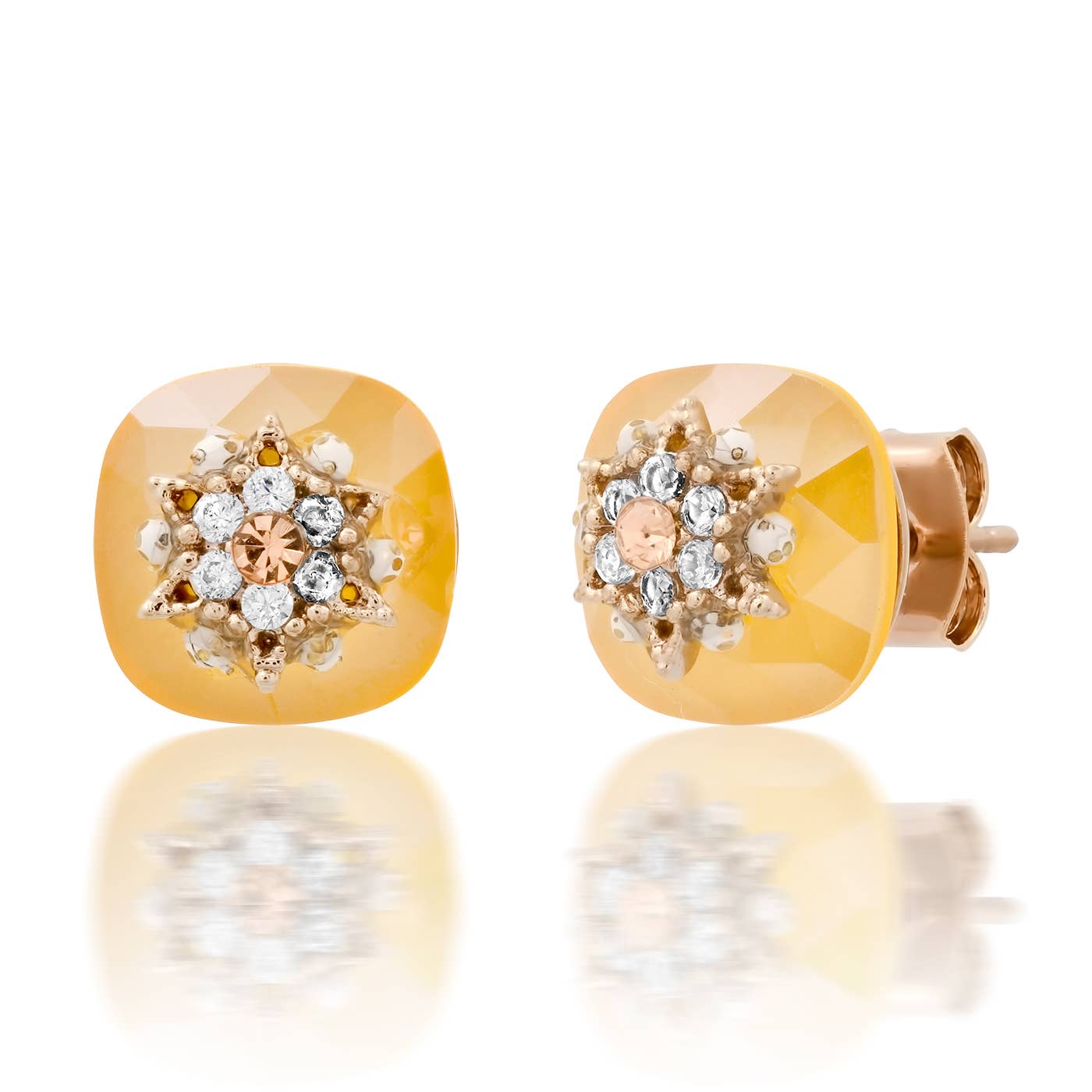 Embellished Faceted Gem Studs