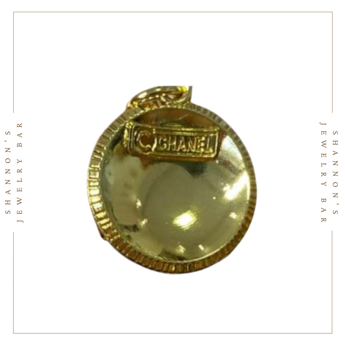CHANEL Charm Zipper Pull Gold CC Round 20mm